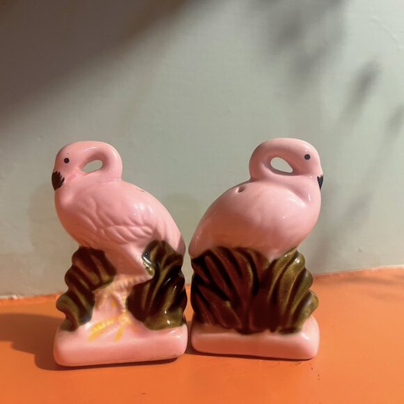Art Deco Flamingo Salt & Pepper Shakers Mid Century Vintage Japan - Picture 5 of 7